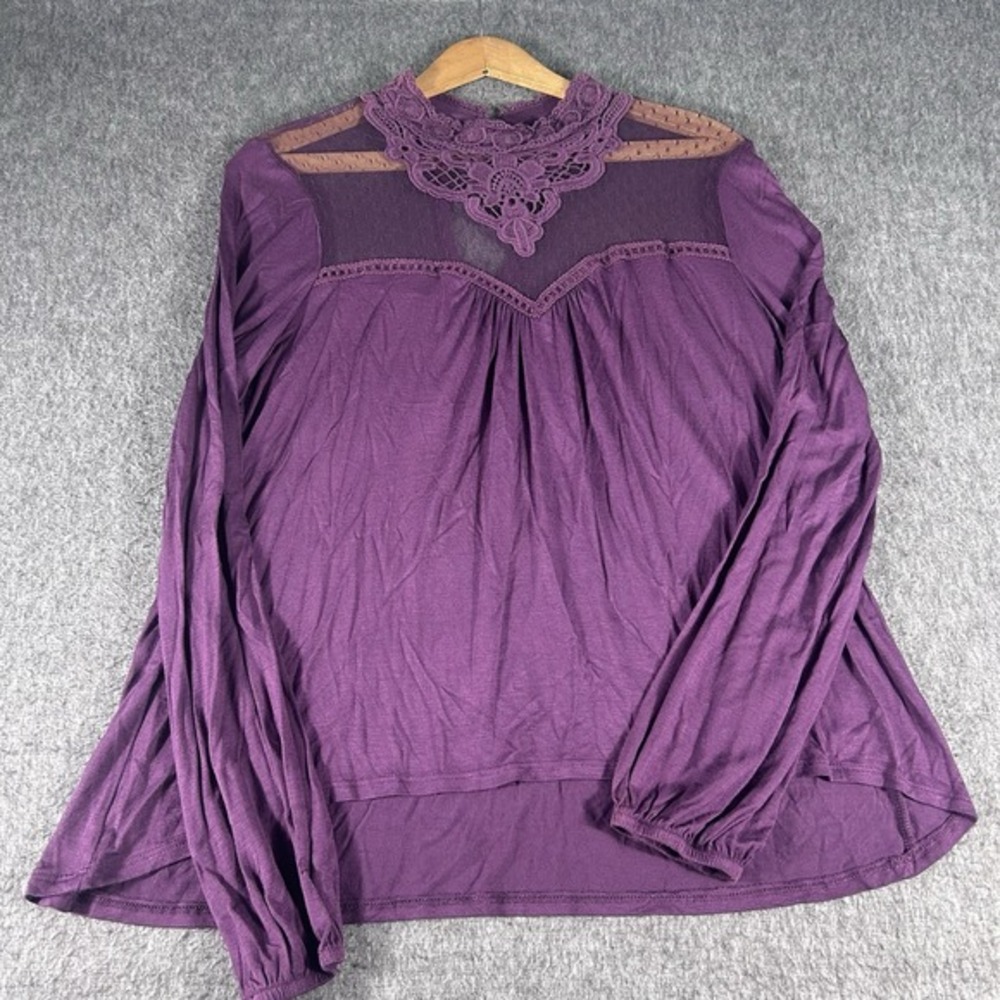 Women's Sheer Lace Top High Neck Sexy Whimsy Goth Jewel‎ Tone Size M Self Esteem